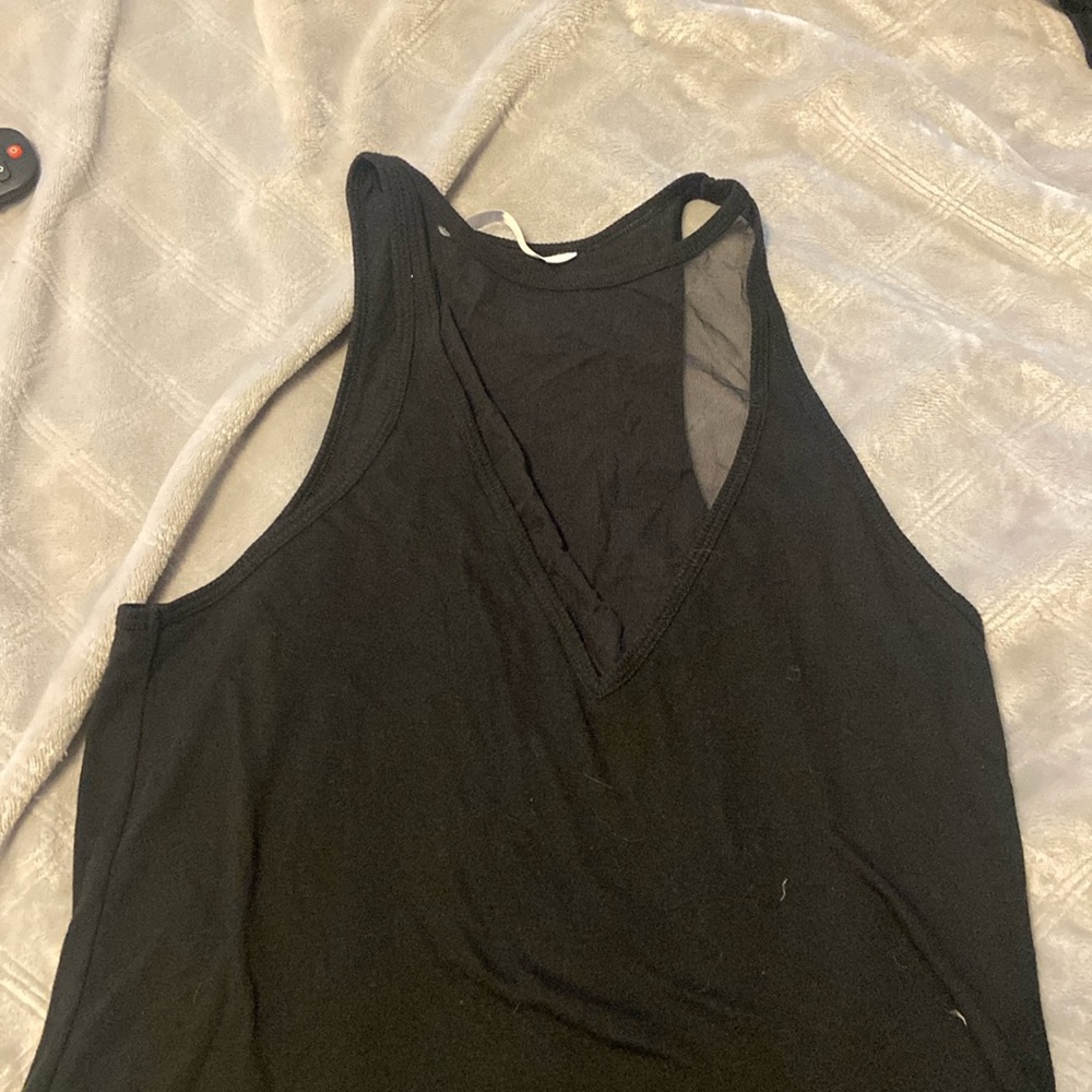 Victoria Secret Sport Black tank top with sheer V neck